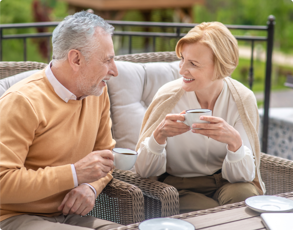 elder couple conversation